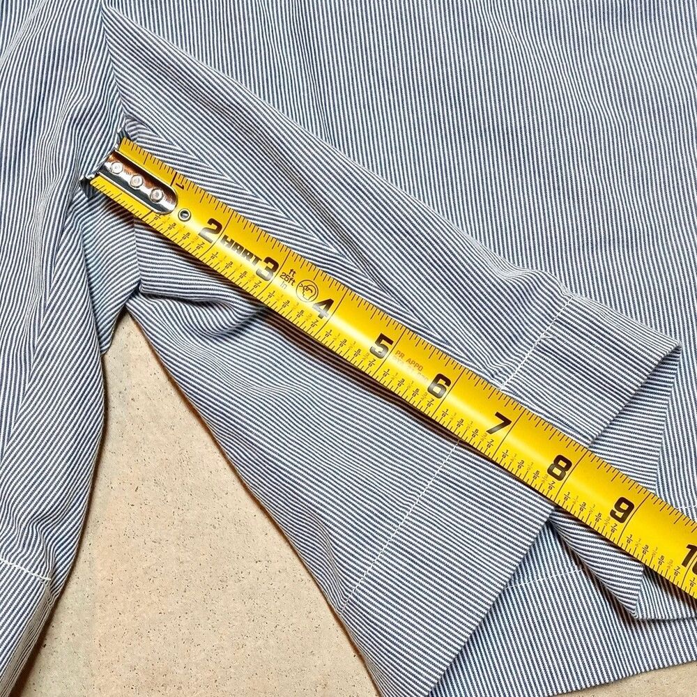 Polo Ralph Lauren Seersucker Pinstripe Shorts Size 38 Chino Preppy Blue - Picture 8 of 8